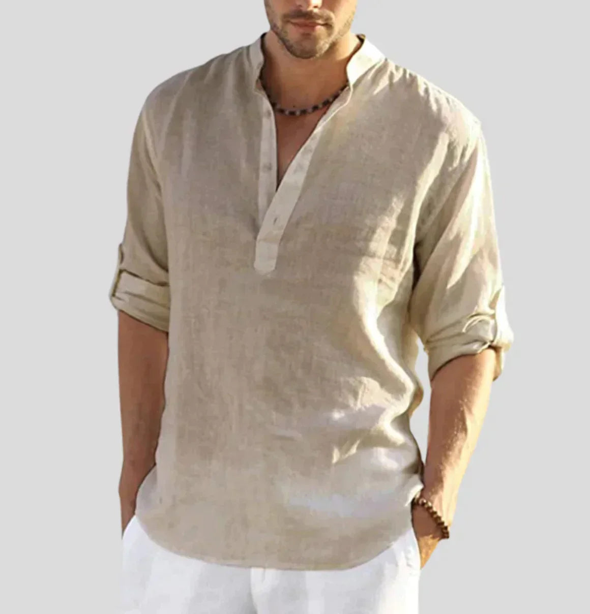 Men’s Classic Linen Shirt – 100% Breathable Fabric with Tailored Fit