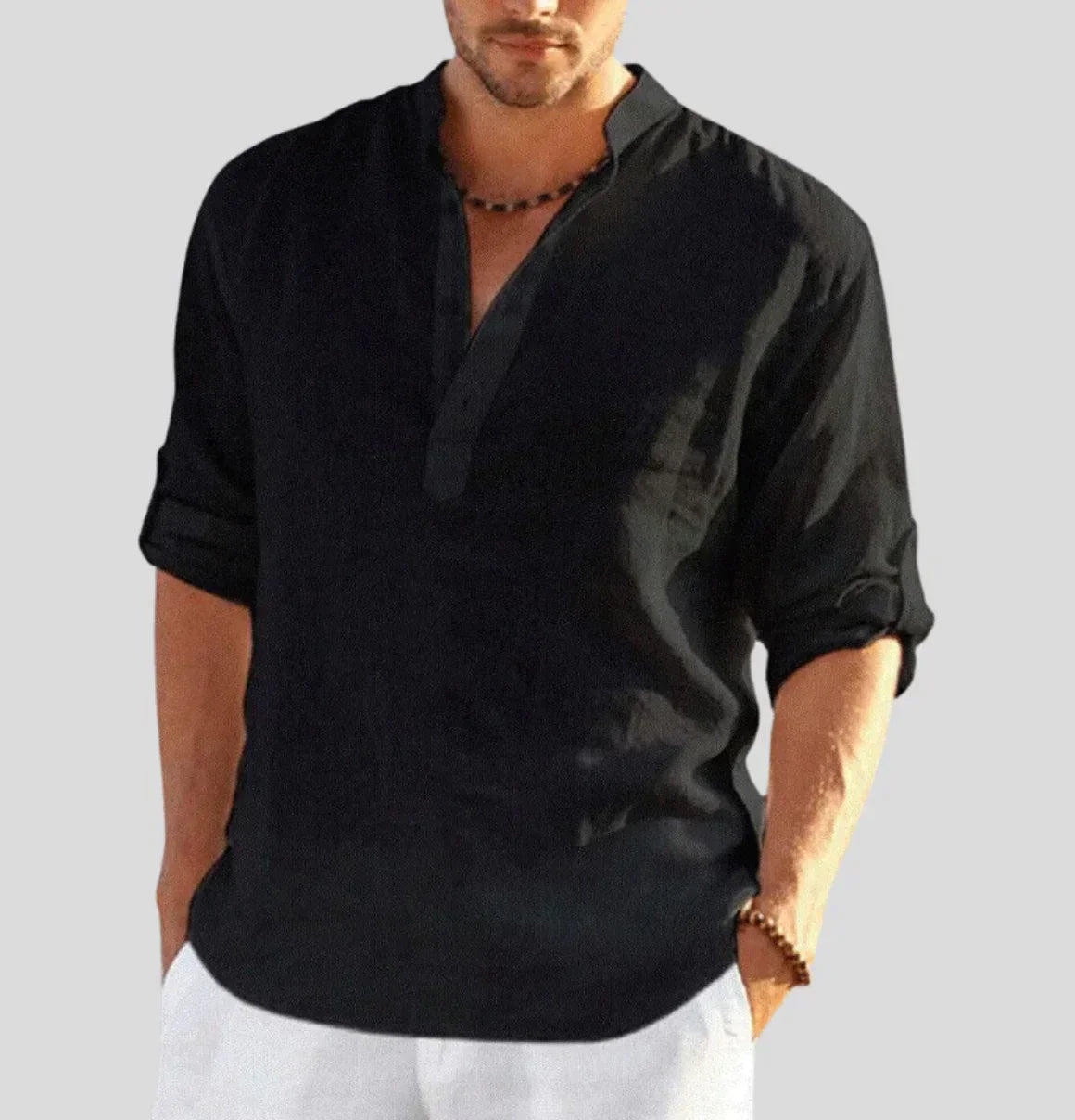 Men’s Classic Linen Shirt – 100% Breathable Fabric with Tailored Fit