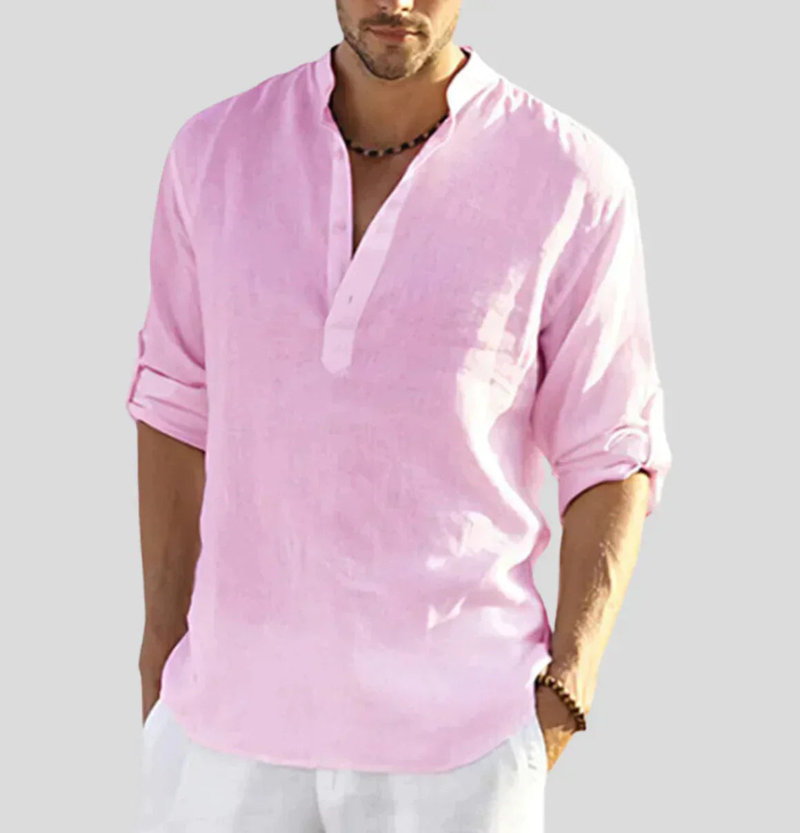 Men’s Classic Linen Shirt – 100% Breathable Fabric with Tailored Fit