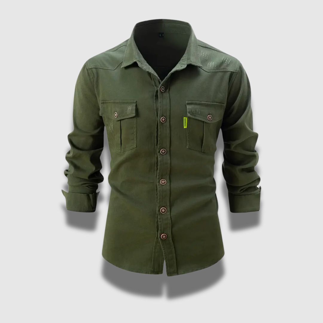 Men’s Cotton Work Shirt – Rugged Look with Modern Structure