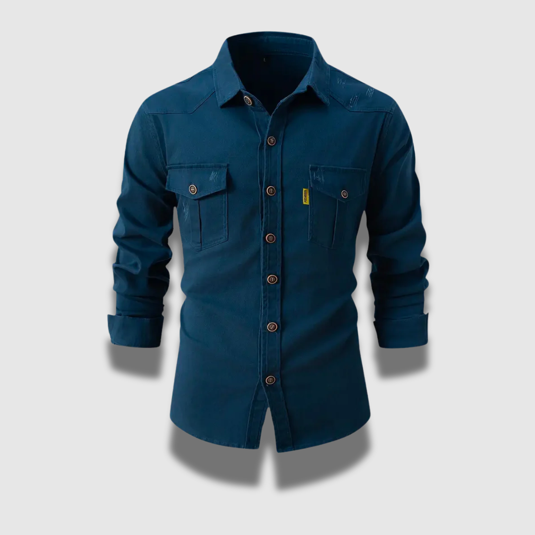 Men’s Cotton Work Shirt – Rugged Look with Modern Structure