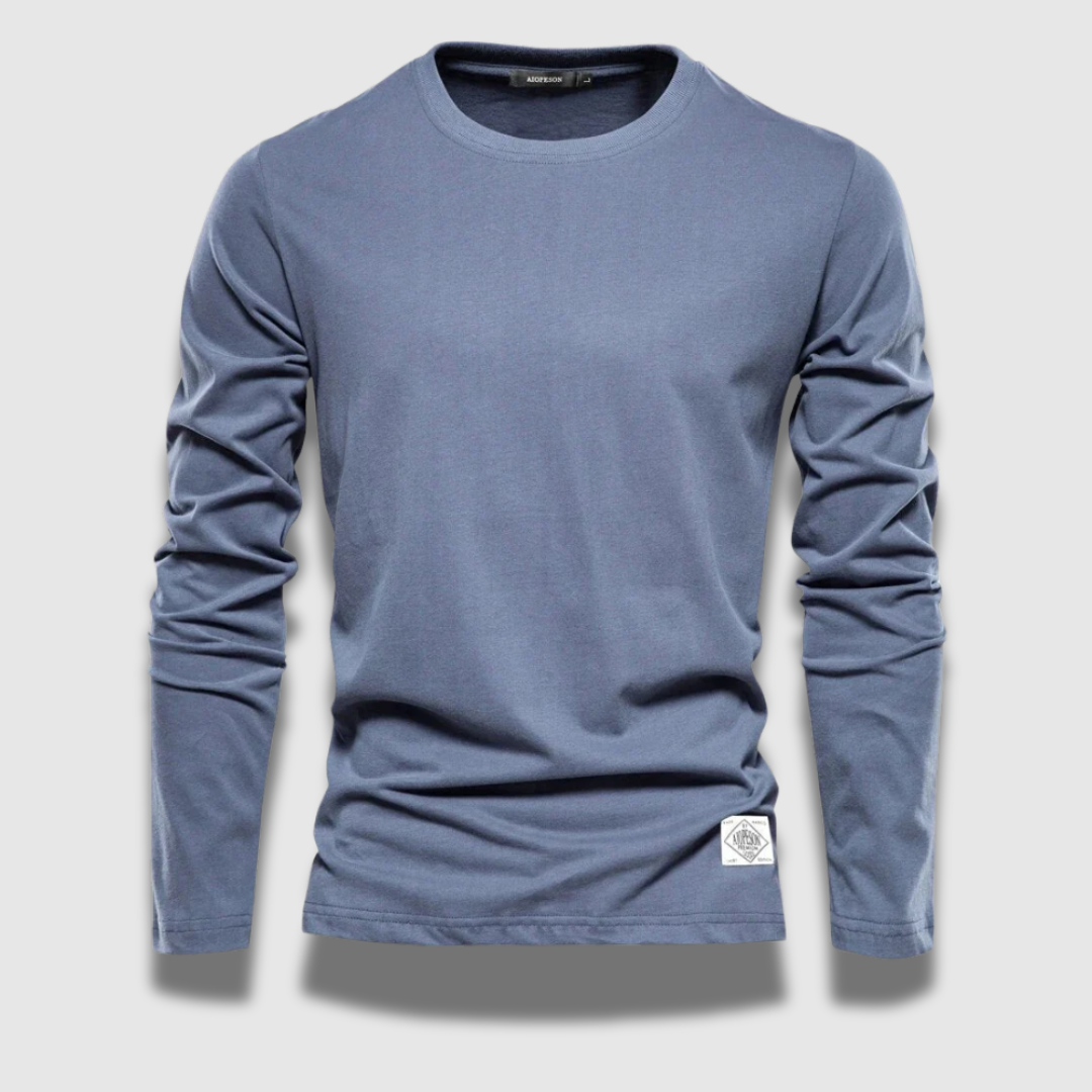 Men’s Long-Sleeve Cotton T-Shirt – Soft, Breathable & Everyday-Ready