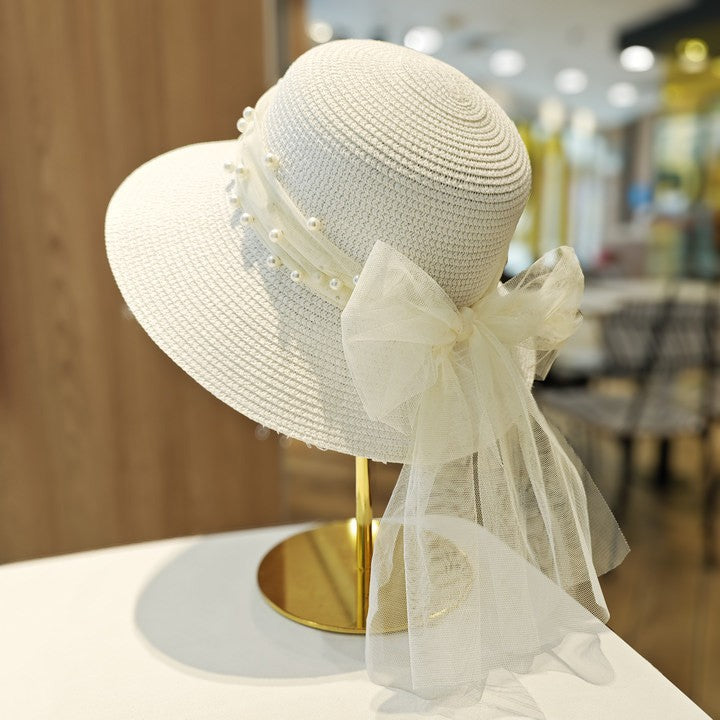 Belle Étoile Pearl-Bow Sun Hat