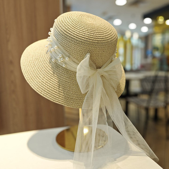 Belle Étoile Pearl-Bow Sun Hat