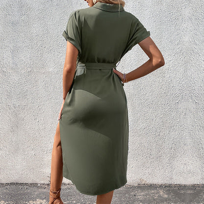 Elegant Buttoned Midi Dress – Flowy, Timeless & Day-to-Night Ready