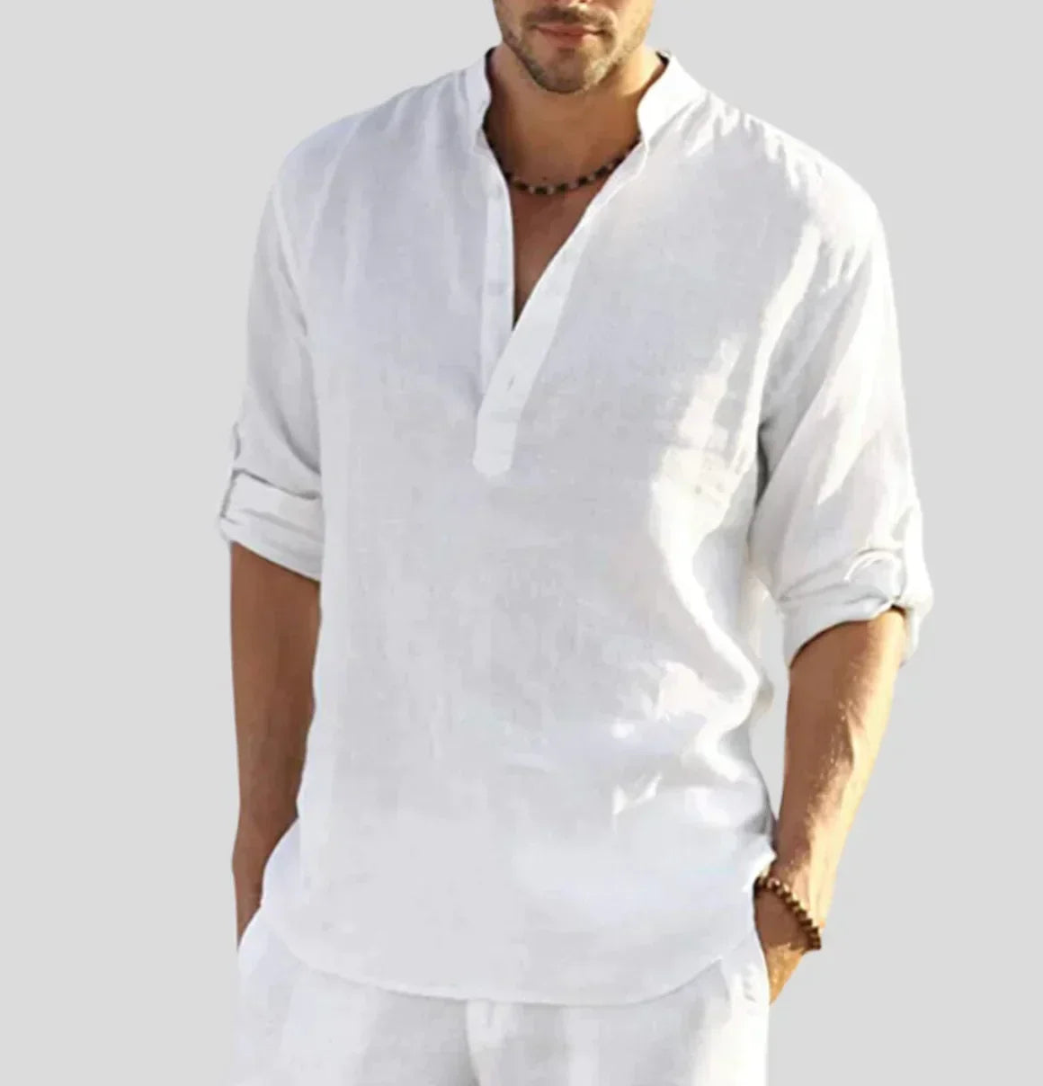 Men’s Classic Linen Shirt – 100% Breathable Fabric with Tailored Fit
