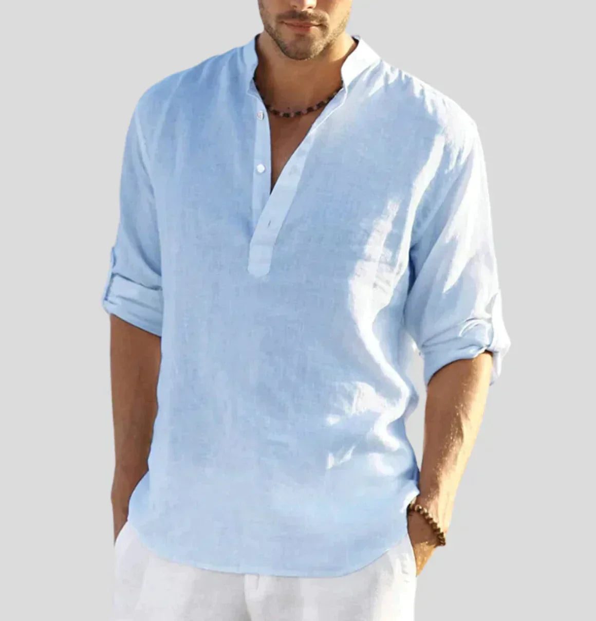 Men’s Classic Linen Shirt – 100% Breathable Fabric with Tailored Fit