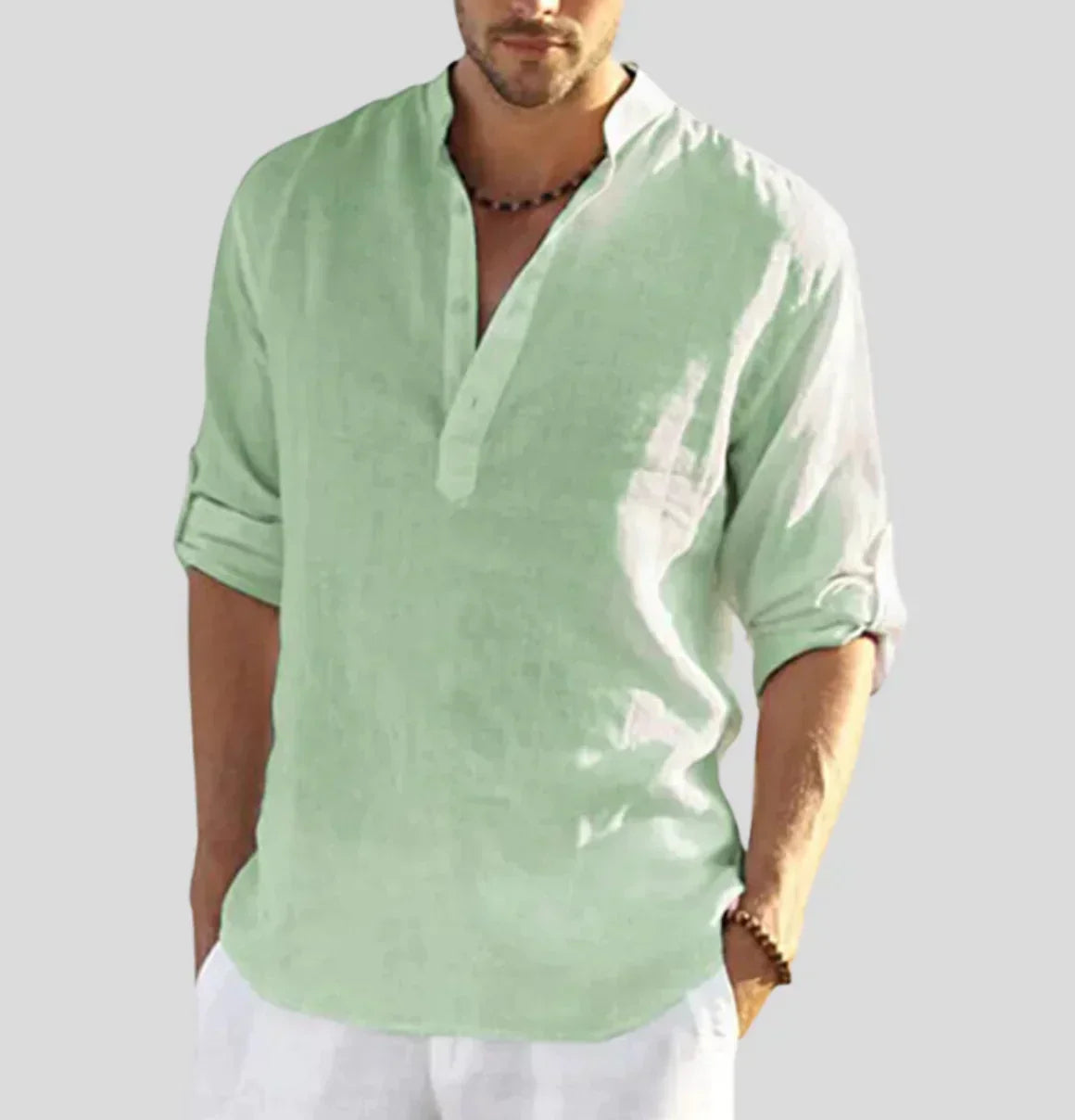 Men’s Classic Linen Shirt – 100% Breathable Fabric with Tailored Fit