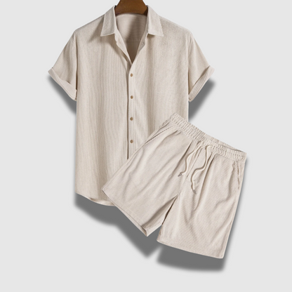 Men’s Corduroy Shirt and Shorts Set – Soft, Stylish & Laid-Back