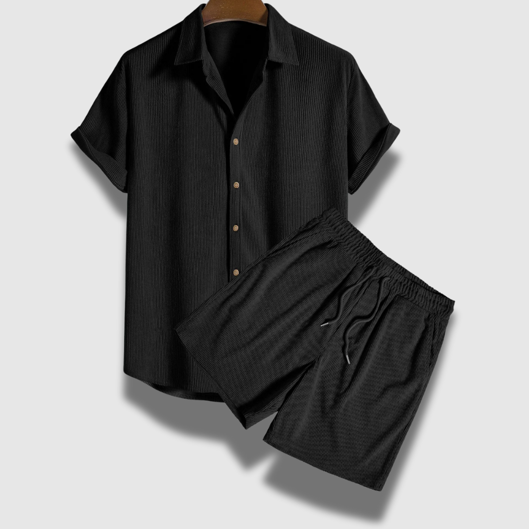 Men’s Corduroy Shirt and Shorts Set – Soft, Stylish & Laid-Back