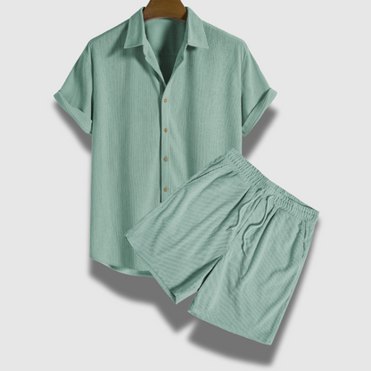 Men’s Corduroy Shirt and Shorts Set – Soft, Stylish & Laid-Back