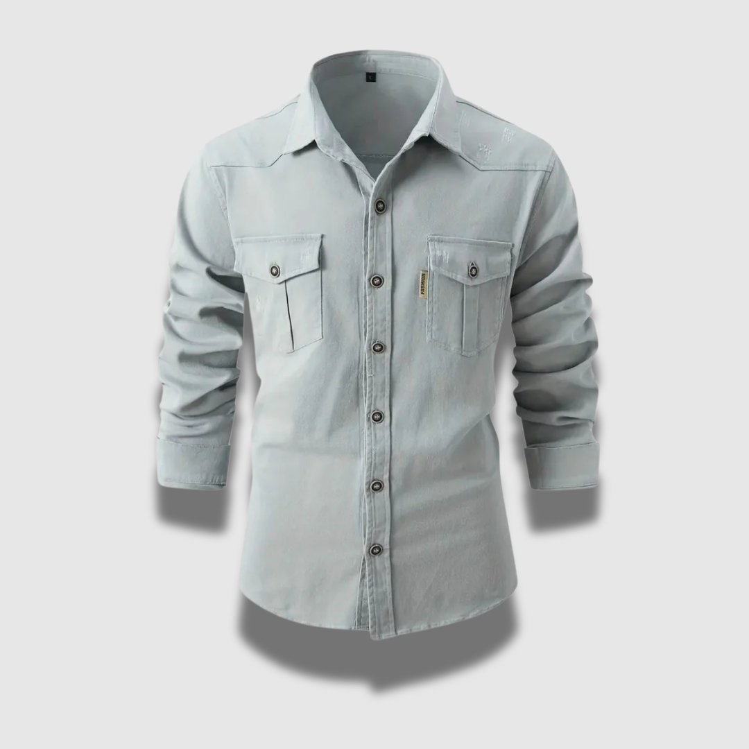 Men’s Cotton Work Shirt – Rugged Look with Modern Structure