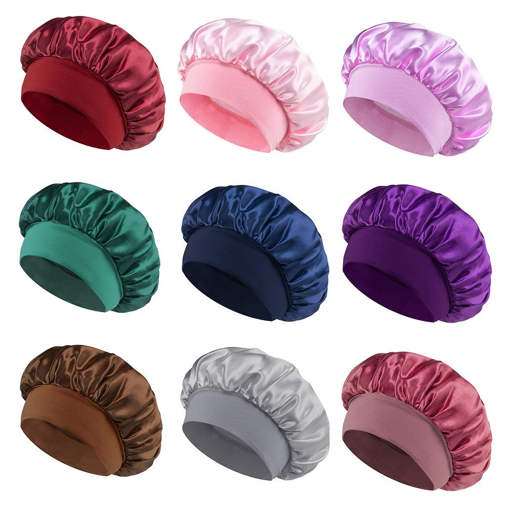 Noctura Satin Wide-Brim Nightcap