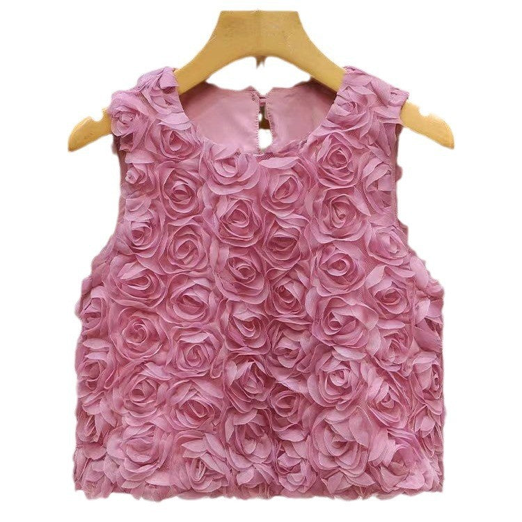 Rosalia Chiffon Rose Vest