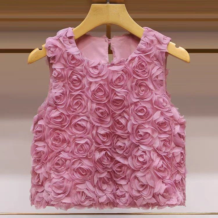 Rosalia Chiffon Rose Vest