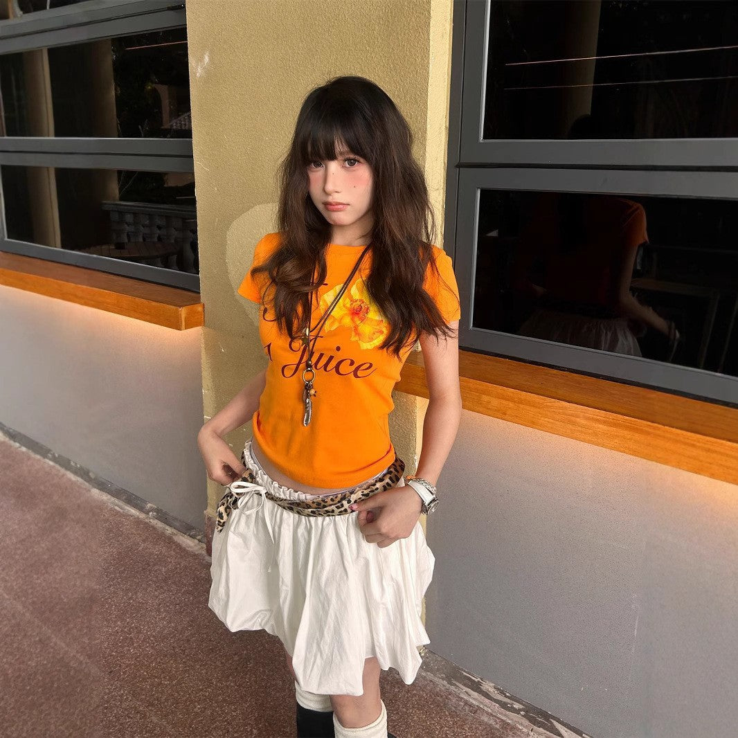 Soleil Orange Color-Block Tee