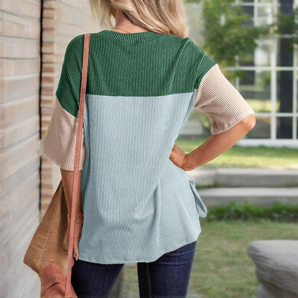 Solene Color-Block Cotton Tee