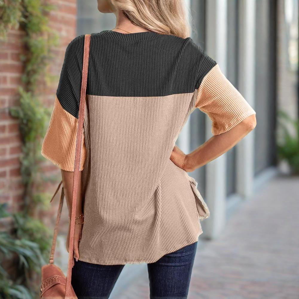 Solene Color-Block Cotton Tee