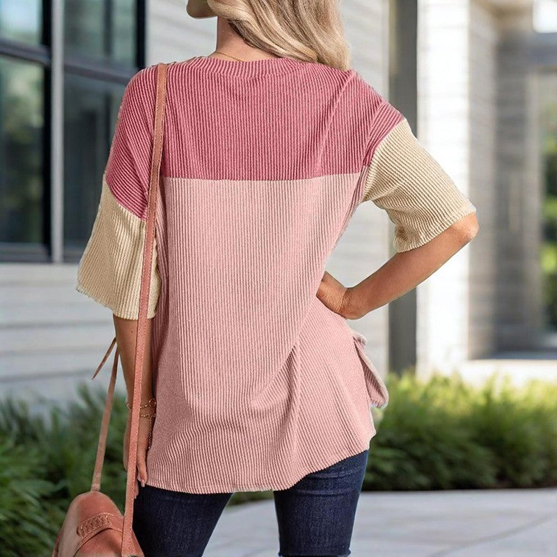 Solene Color-Block Cotton Tee