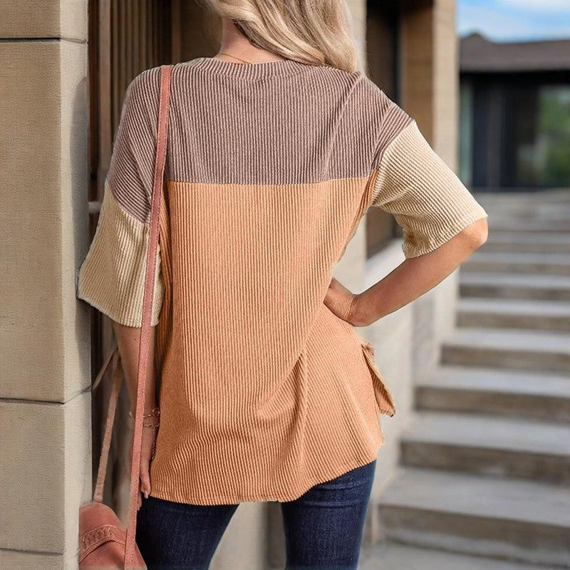 Solene Color-Block Cotton Tee