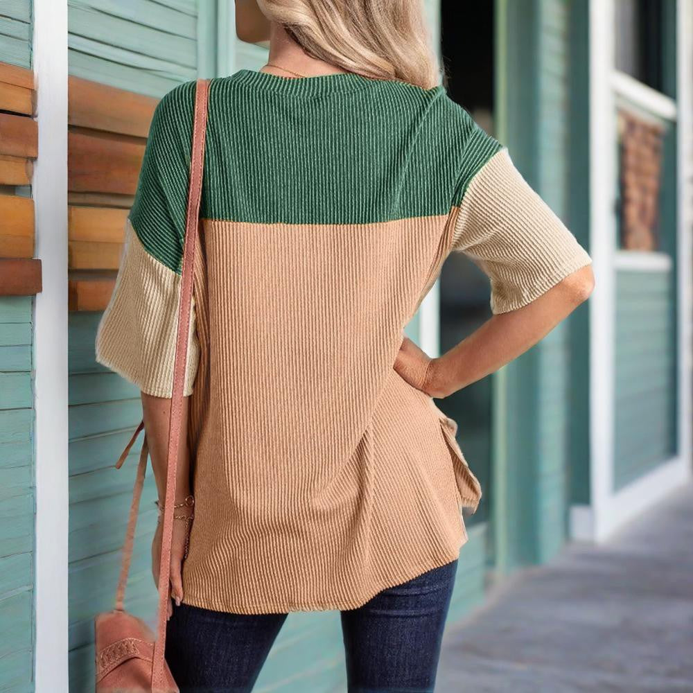 Solene Color-Block Cotton Tee