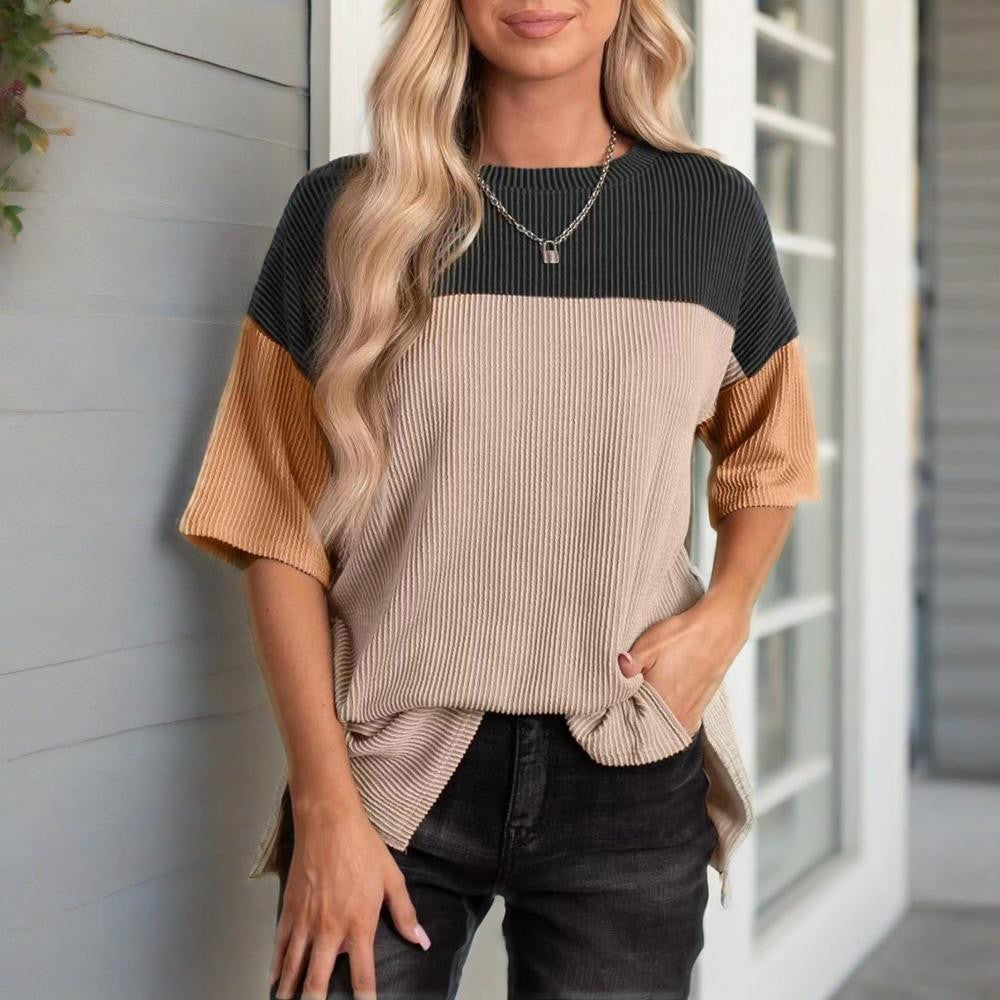 Solene Color-Block Cotton Tee