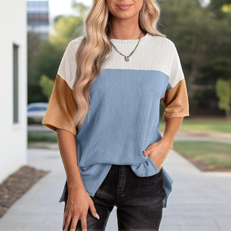 Solene Color-Block Cotton Tee